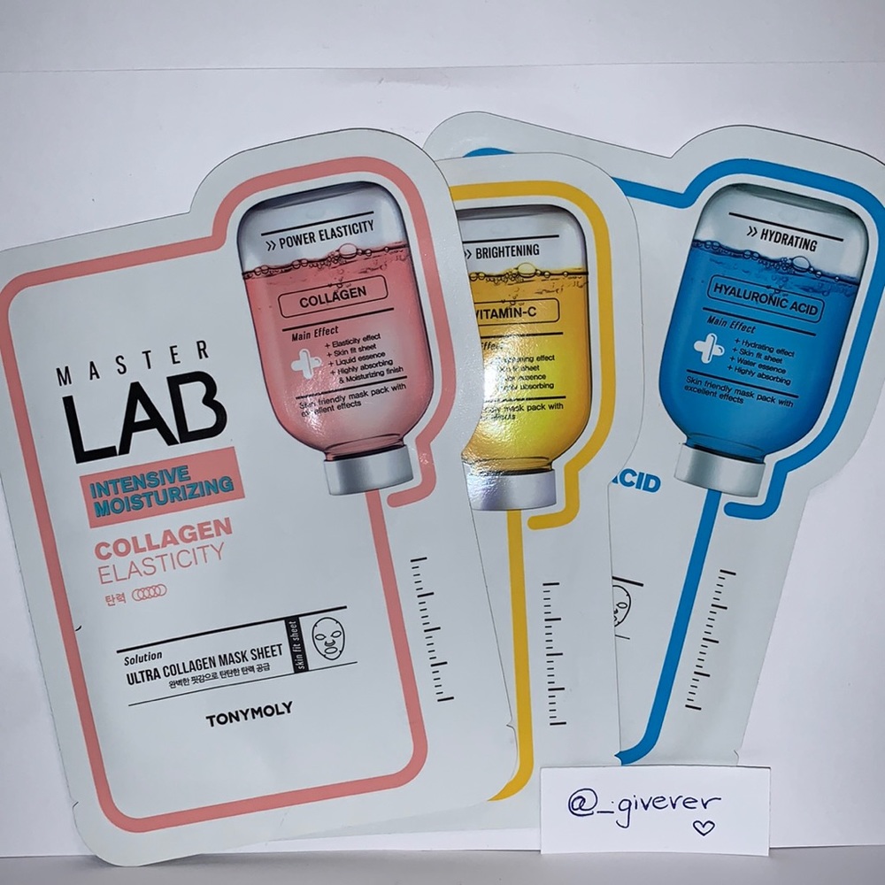 3x Tony Moly Master Lab Sheet Masks
